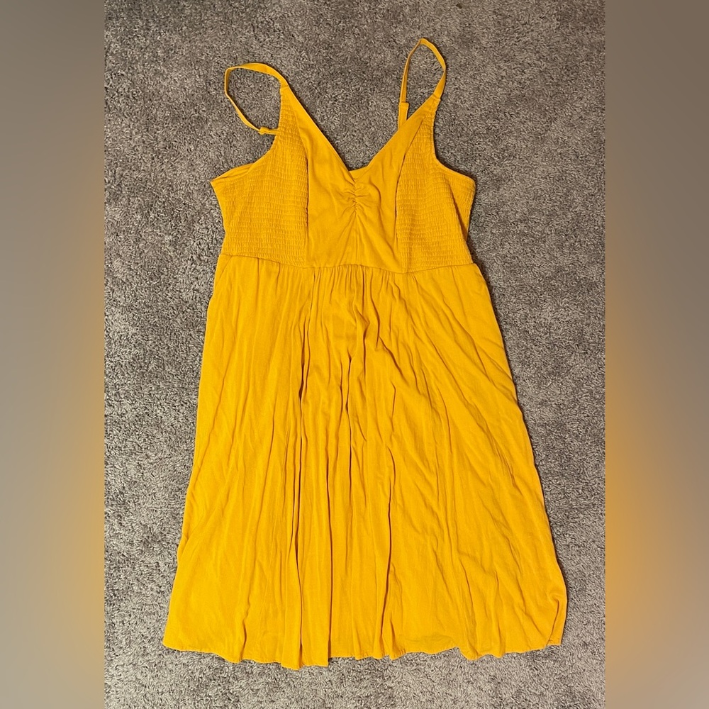 Torrid 4X Yellow Smocked Spaghetti Strap Dress